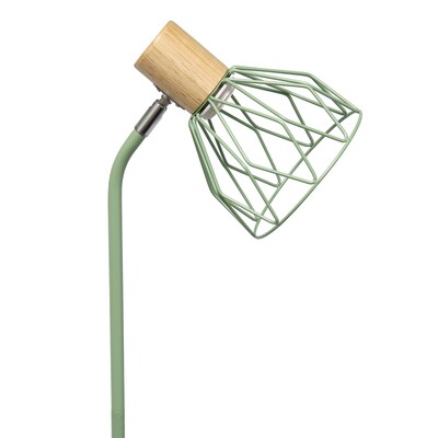 Simple Designs Farmhouse Fusion 55.91" Floor Lamp with Round Shade, Green (LF2019-GRN)