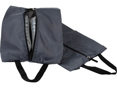 G Force 9" 2-Piece Nylon Travel Pouch Set, Gray/Black (6064)