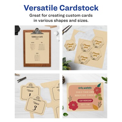 Avery Integrated Cards, 8.5" x 11", Matte Kraft Brown, 25/Pack (95282)