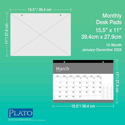 2026 Plato Bonnie Marcus 15.5" x 11" Monthly Desk Pad Calendar (9798330707928)