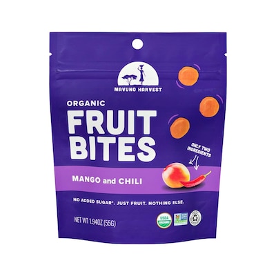 Mavuno Harvest Organic Dried Mango  Chili Fruit Bites, 1.94 oz., 8 Bags/Pack (MAHW-MCH26PK)