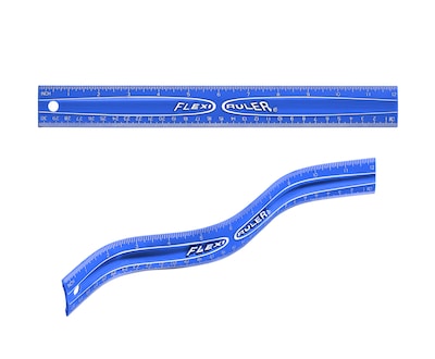 Lockermate Flexi 12 Imperial/Metric Flexible Curves, Poly, Blue (01137-BLUE)