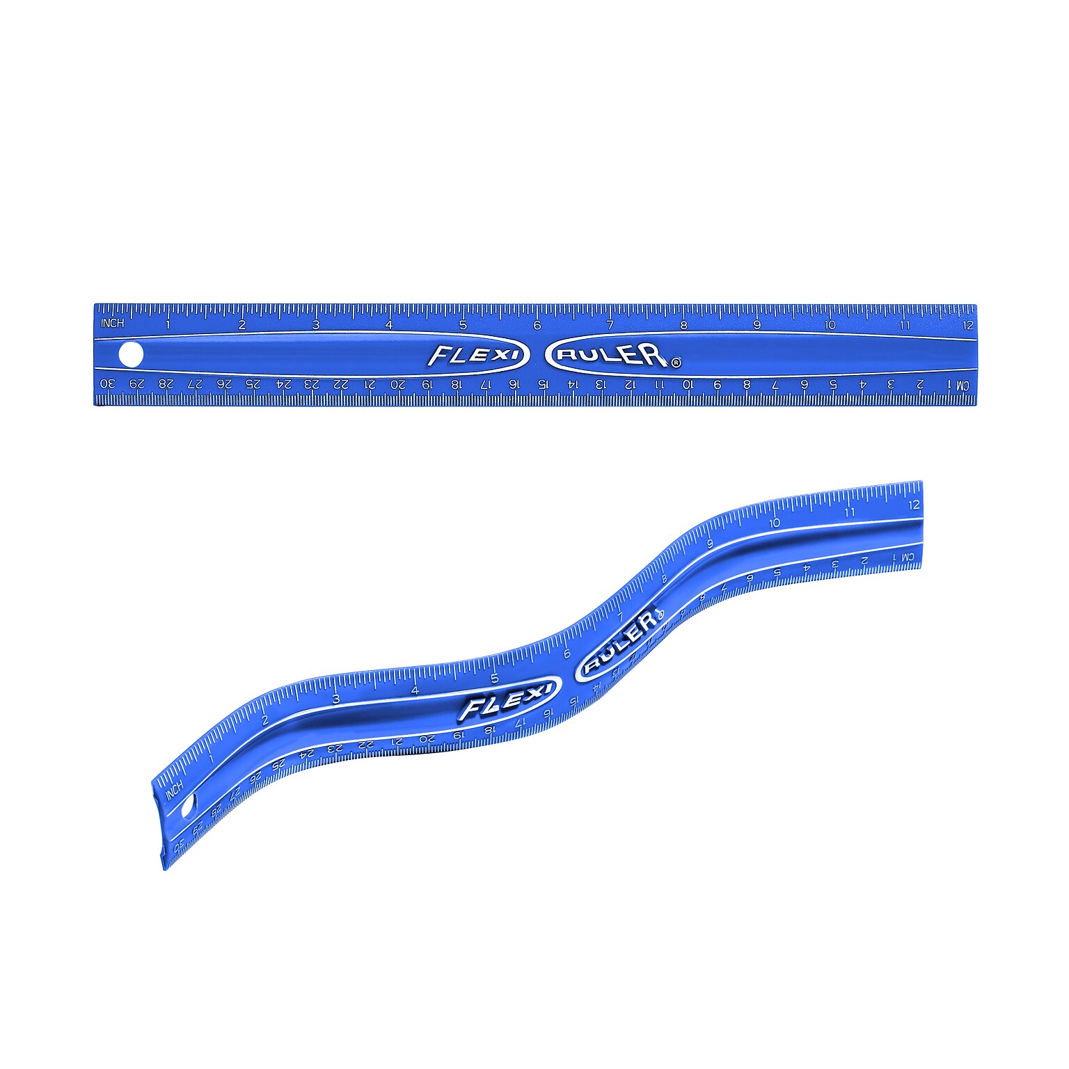 Lockermate Flexi 12 Imperial/Metric Flexible Curves, Poly, Blue (01137-BLUE)