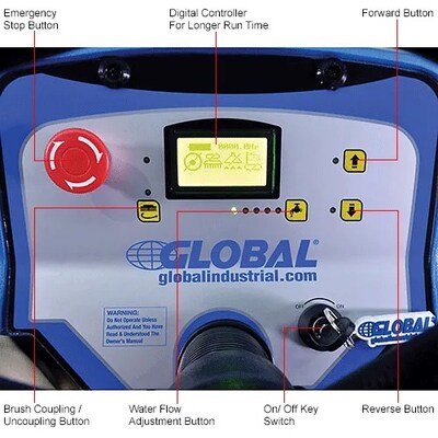 Global Industrial Auto Ride-On Floor Scrubber, 40" Cleaning Path (641750)