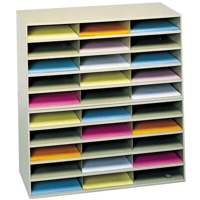 Durham® Modular All-Steel Literature Organizers; 30 Compartments, 35-1/2H, Tan