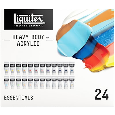 Liquitex Professional Heavy Body Acrylic Paint Tube, Assorted Colors, 22 mL, 24/Pack (LIQ3699386)