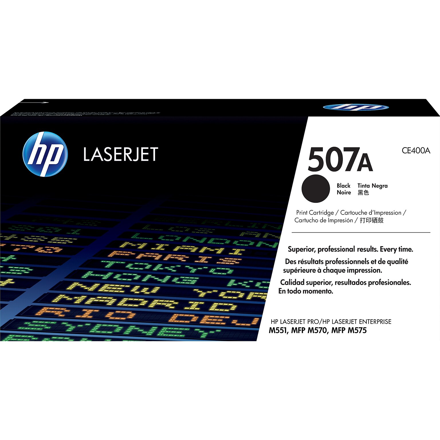 HP 507A Black Standard Yield Toner Cartridge, Prints Up to 5,500 Pages (CE400A)