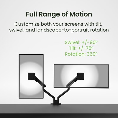 Kanto DM2 Dual Monitor Desktop Mount for 17” - 35” Displays, Up to 22 lbs., Black