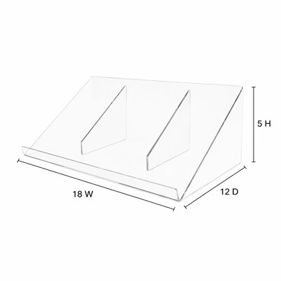 Azar Displays Book Stand Holder, 18 x 12 x 5 Desktop/Countertop, Vertical/Horizontal, Clear Acrylic (515566)