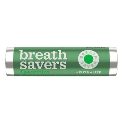 Breath Savers Spearmint Sugar Free Breath Mints Rolls, 0.75 oz., 24/Box (HEC71433)