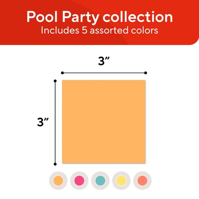 Staples Sticky Notes, 3" x 3", Assorted Colors, 2400 Sheets – Everyday Self-Stick Notes for Reminders, Planning & Collaboration