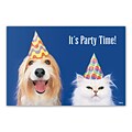 Medical Arts Press® Veterinary Standard 4x6 Postcards; Dog and Cat in Hats, Its Party Time!