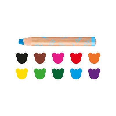 CARIOCA Baby 3-in-1 Washable Sharpener Crayon, Assorted Colors, 10/Set (CRA42818)