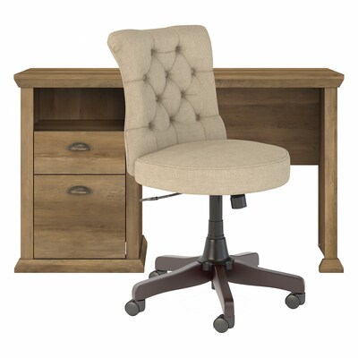 Bush Furniture Yorktown 50 Computer Desk with Chair, Reclaimed Pine (YRK014RCP)
