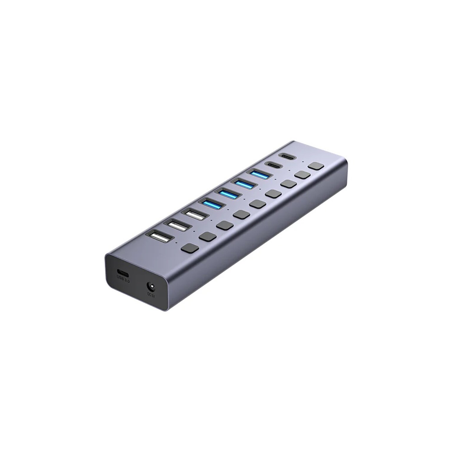 4XEM 10-Port USB 3.0 Hub with Gigabit Ethernet, Gray (4XHBC006)