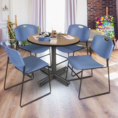 Regency Kobe 36 Round X-Base Breakroom Table, Noble Oak (TKB36RNDNO)
