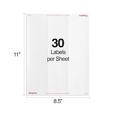 8.5x11 Sticker Paper - Printable - Matte White - 30 Sheets 