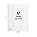 Staples® Laser/Inkjet Address Labels, 1 x 2 5/8, White, 30 Labels/Sheet, 100 Sheets/Pack, 3000 Lab