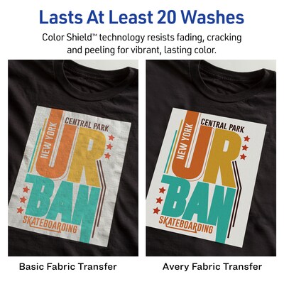 Avery Printable Heat Iron On Transfer Paper for Dark Fabrics, 8-1/2" x 11" (3279)