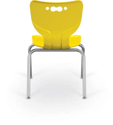 MooreCo 14 Hierarchy Student Chair with 4 Legs, Yellow/Chrome Base (703673595445)