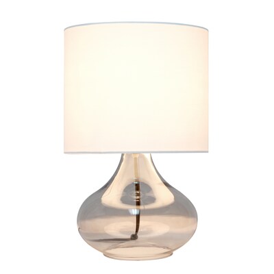 Creekwood Home Modern Glass 13.75 LED Table Lamp, Smoke/White (CWT-1014-SW)