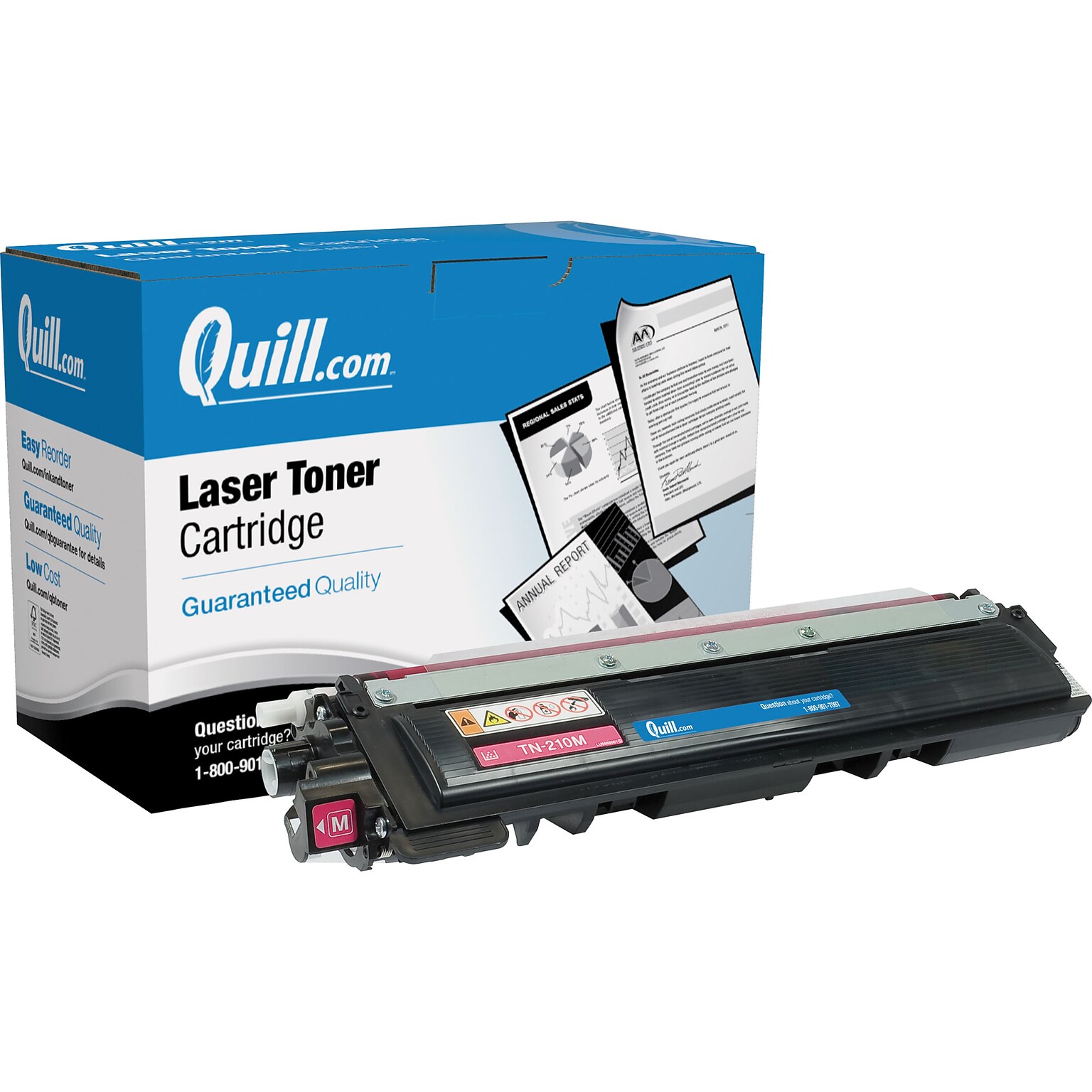 Quill Brand Remanufactured Brother® TN210M Magenta Laser Toner Cartridge (100% Satisfaction Guaranteed)