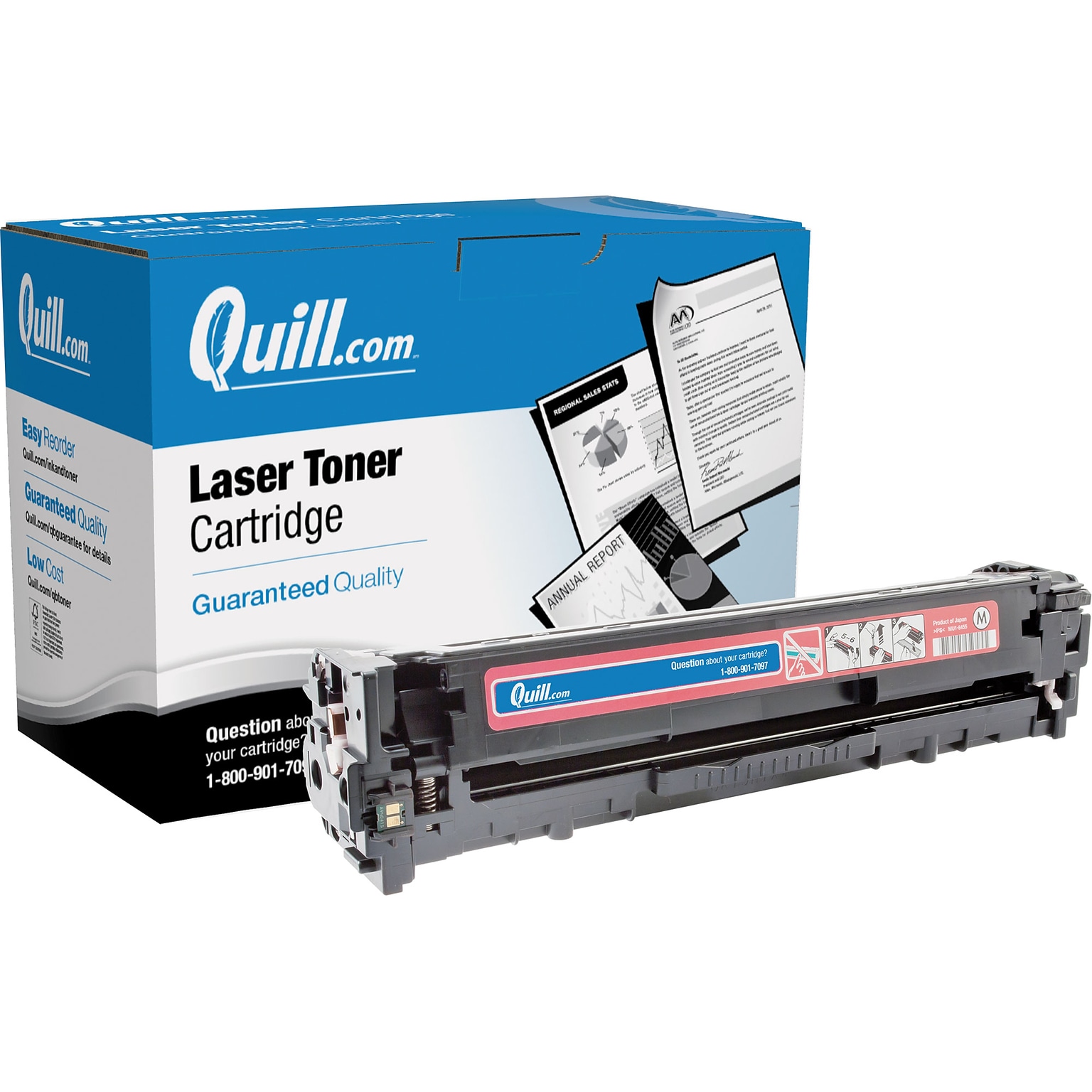 Quill Brand Remanufactured HP 128A (CE323A) Magenta Laser Toner Cartridge (100% Satisfaction Guaranteed)