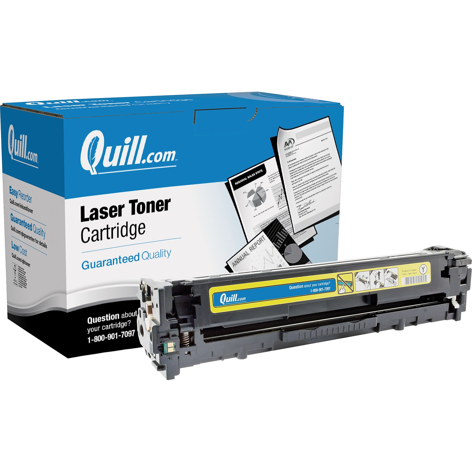 Quill Brand Remanufactured HP 128A (CE322A) Yellow Laser Toner Cartridge (100% Satisfaction Guaranteed)