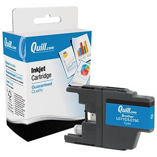 Quill Brand Remanufactured Brother® LC75C Inkjet Cartridges High Yield Cyan (100% Satisfaction Guara