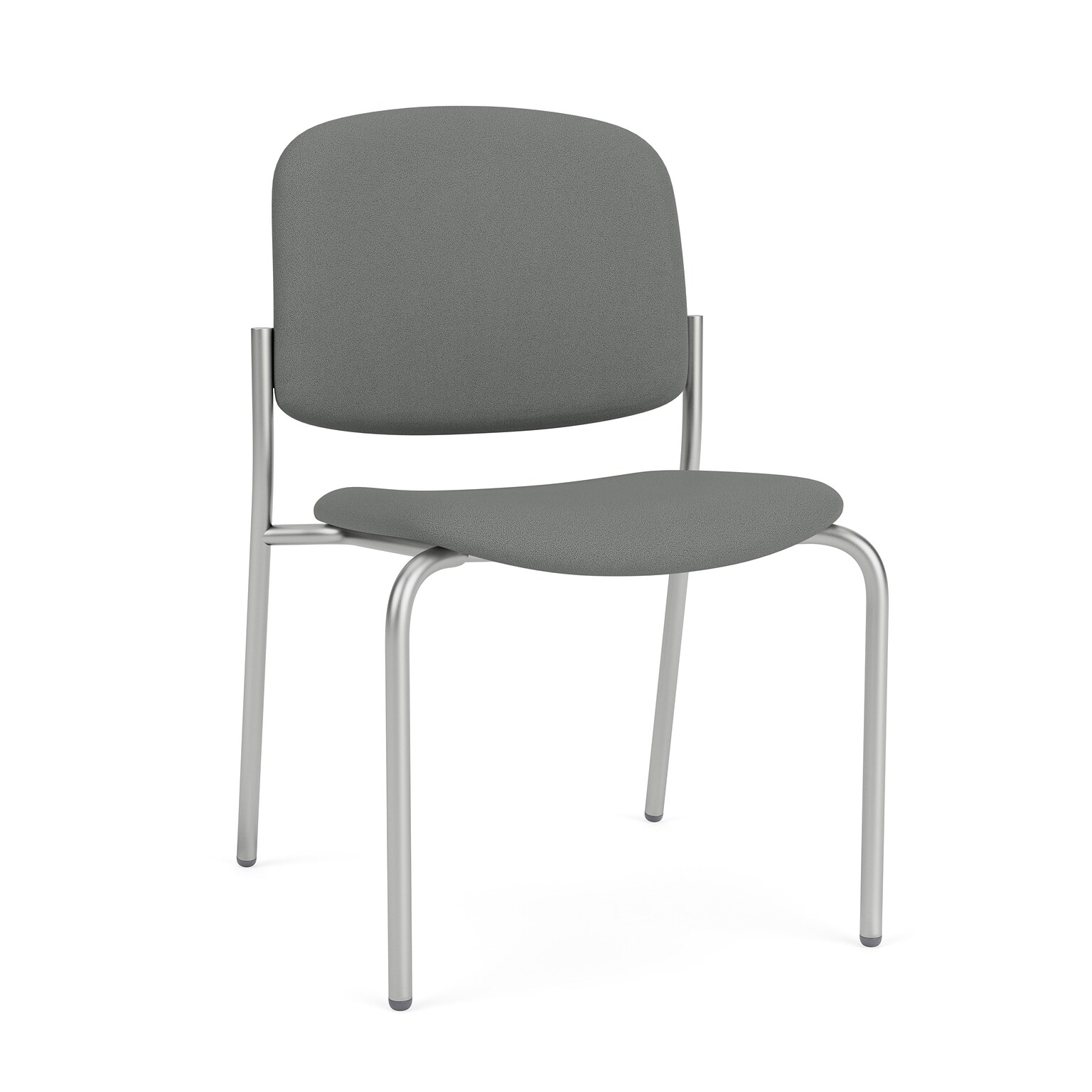 Lesro Chat Fabric Guest Chair, Armless, Open House Graphite/Silver (CX1172.SSV-01OHGP)