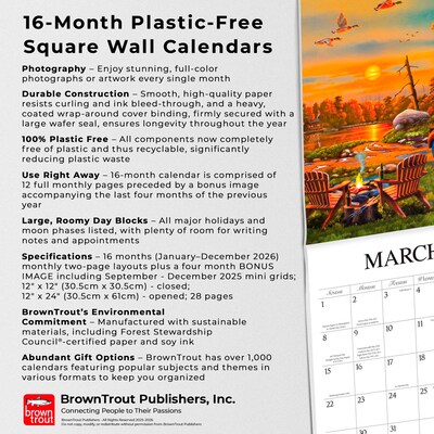 2026 BrownTrout Vintage Country 12" x 12" Monthly Wall Calendar (9781773728742)