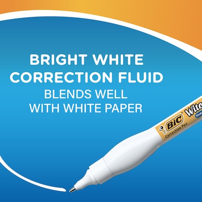 BIC WOPFP11 Wite-Out 2-in-1 Correction Fluid, 15 ml Bottle, White