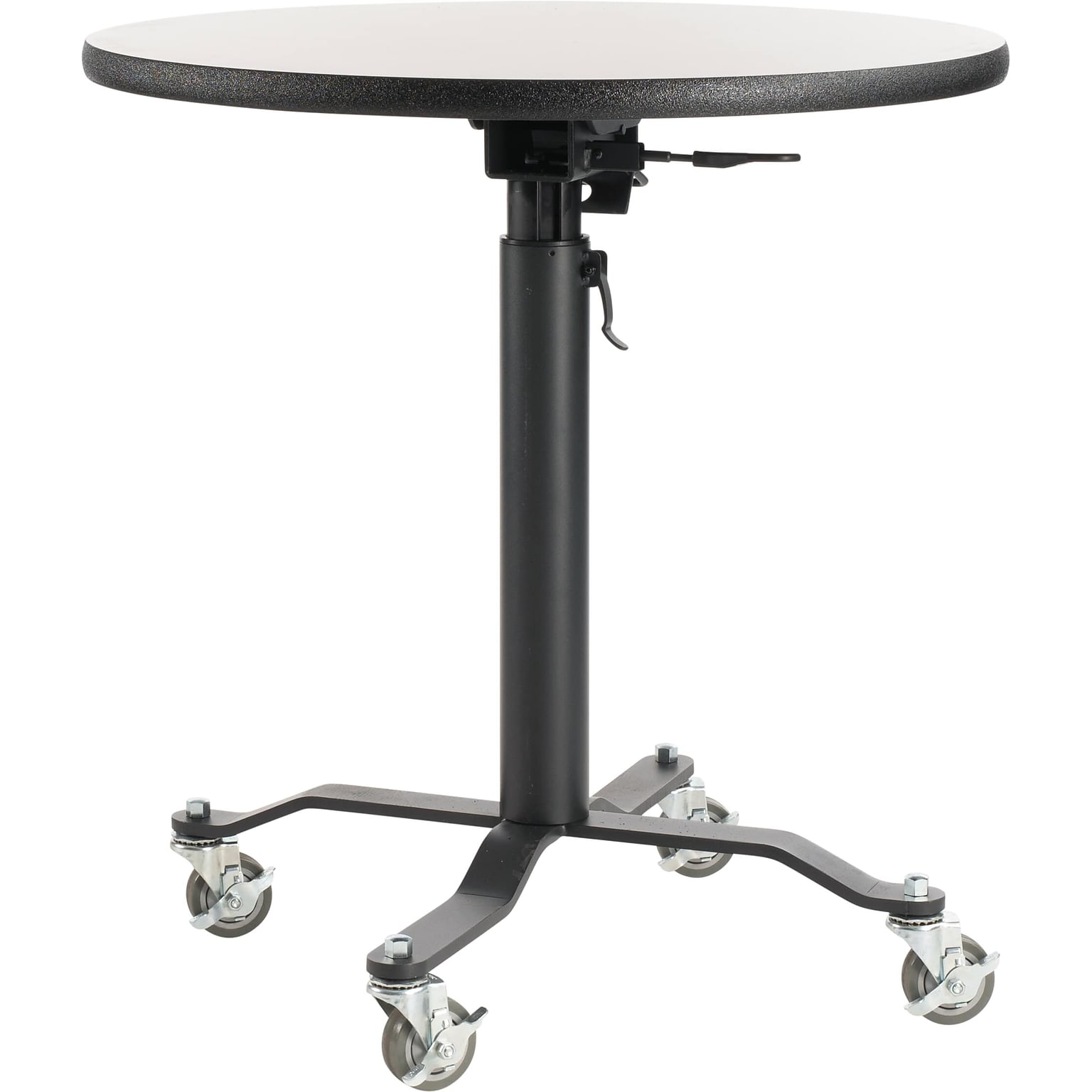 NPS PCT Series Premium Plus 36 Round Café Table, Adjustable Height, Black/Grey Nebula (PCT136PBTMGY)
