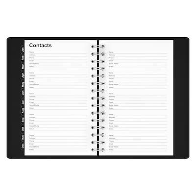 2027 Staples 5" x 8" Daily Appointment Book, Faux Leather Cover, Black (ST58452-27)
