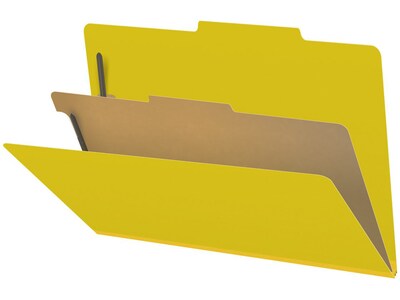 Medical Arts Press Pressboard Classification Folder, 1 Divider, 2 Expansion, Legal Size, Yellow, 10/Box