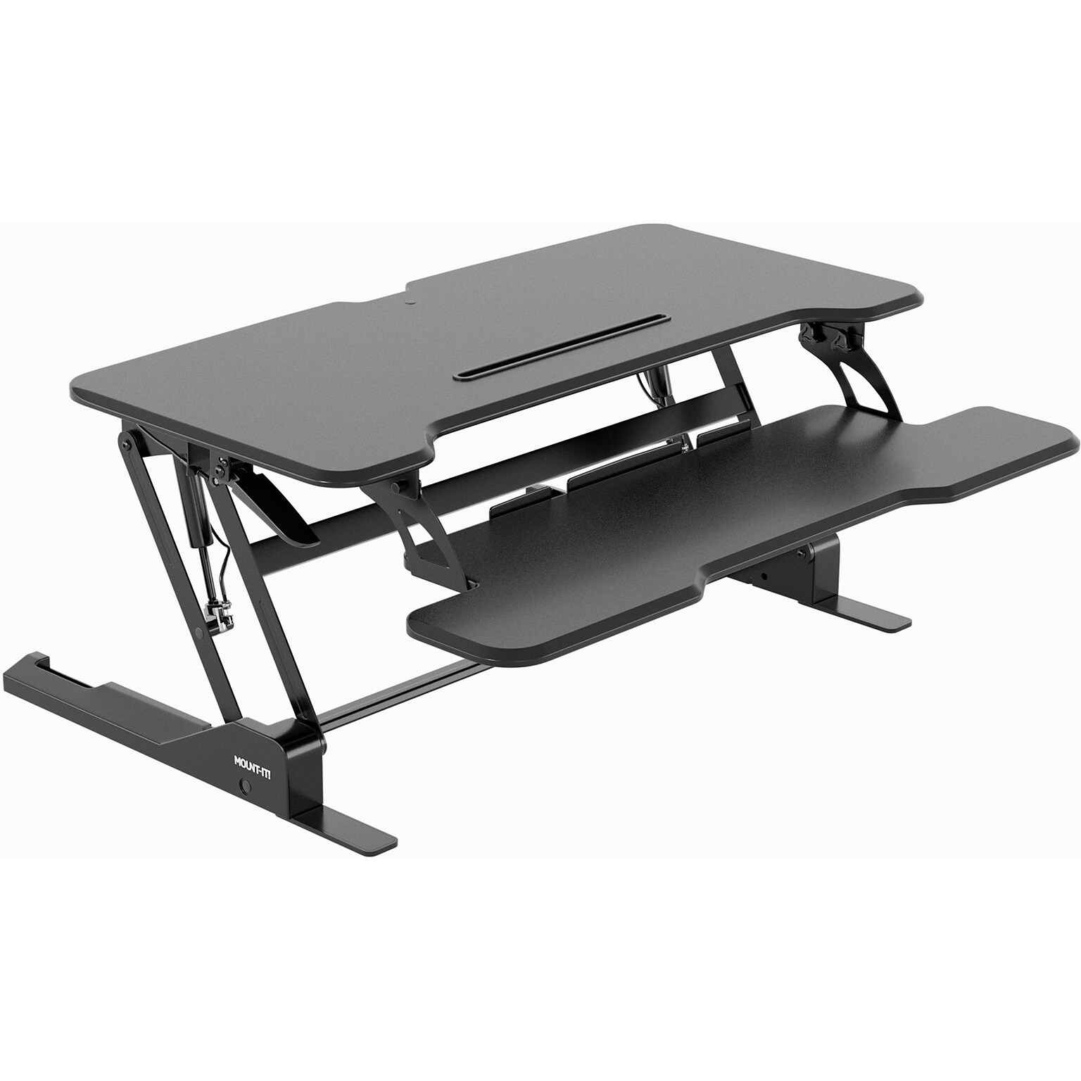 Mount-It! 38W Manual Rectangular Adjustable Standing Desk Converter, Black (MI-15009)