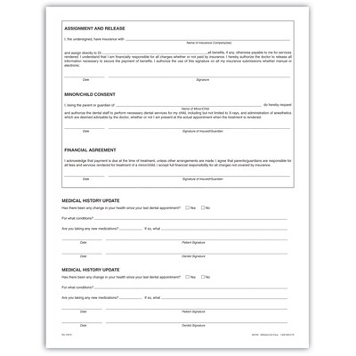 Medical Arts Press®  Dental Registration and History Form, English