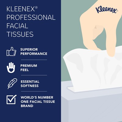 Kleenex Professional Naturals Standard Facial Tissue, 2-Ply, White, 125 Sheets/Box, 48 Boxes/Case (21601)