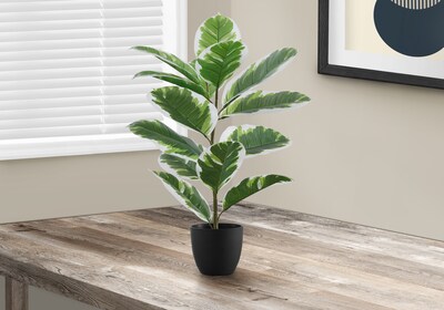 Monarch Specialties Inc. 27" Artificial Rubber Plant in Pot (I 9572)