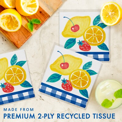 Say Hooray! Fresh Fruits Summer Disposable Party Tableware Set, 49/Pack (DTC9631E2A)