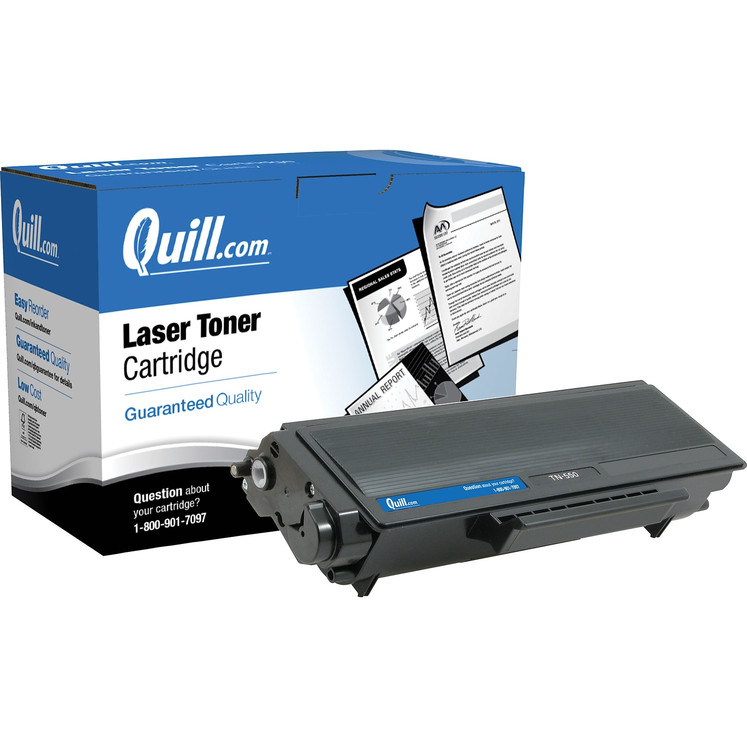 Quill Brand® Remanufactured Black Standard Yield Toner Cartridge Replacement for Brother TN-550 (TN550) (Lifetime Warranty)