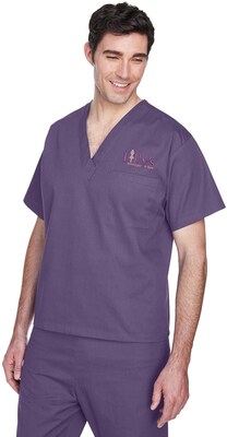 HARRITON ADULT RESTORE SCRUB TOP EMBROIDERED