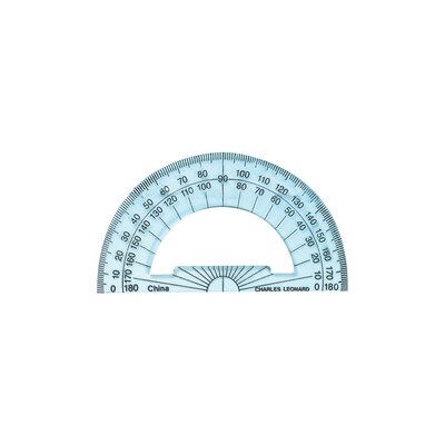 Charles Leonard Plastic Protractor; 4 Ruler Edge
