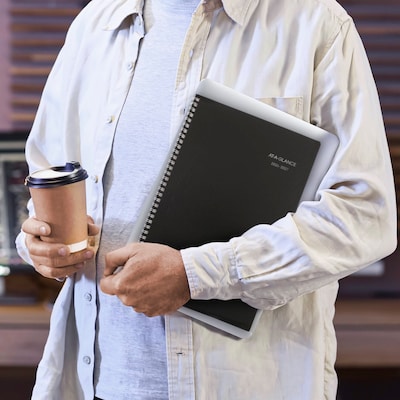 2026-2027 AT-A-GLANCE DayMinder 8" x 12" Academic Monthly Planner, Faux Leather Cover, Black (AY2-00-27)