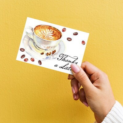 Great Papers Thanks a Latte General Use Thank You Notecard Kits, Multicolored, 24/Pack (2025022)