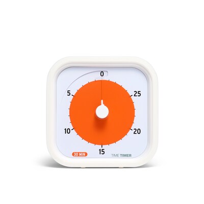 Time Timer MOD 30 Minute Wind Up Timer, White (TTM930W)