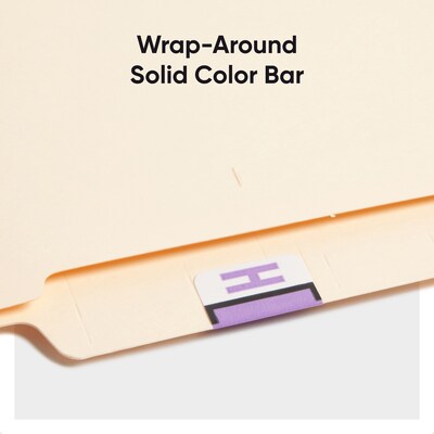 Smead BCCR Color Coded Alphabetic Labels, H, Lavender, 500/Roll (67078)