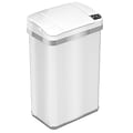 halo Stainless Steel Rectangular Sensor Trash Can with AbsorbX Odor Control System and Fragrance, White, 4 Gal. (SC04SW)