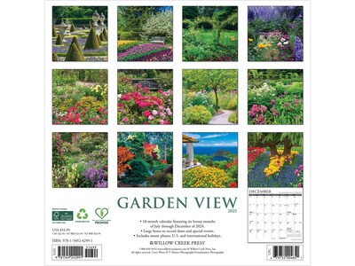 2025 Willow Creek Garden View 12 x 12 Monthly Wall Calendar (42991)