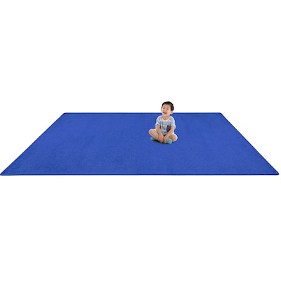 Joy Carpets Endurance Polyester 12' x 7'6" Machine Tufted Rug, Royal Blue (80S-06)